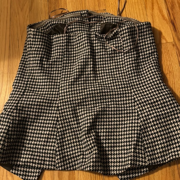 Edit By Nine Houndstooth Woven Bustier Top - S - Picture 3 of 3